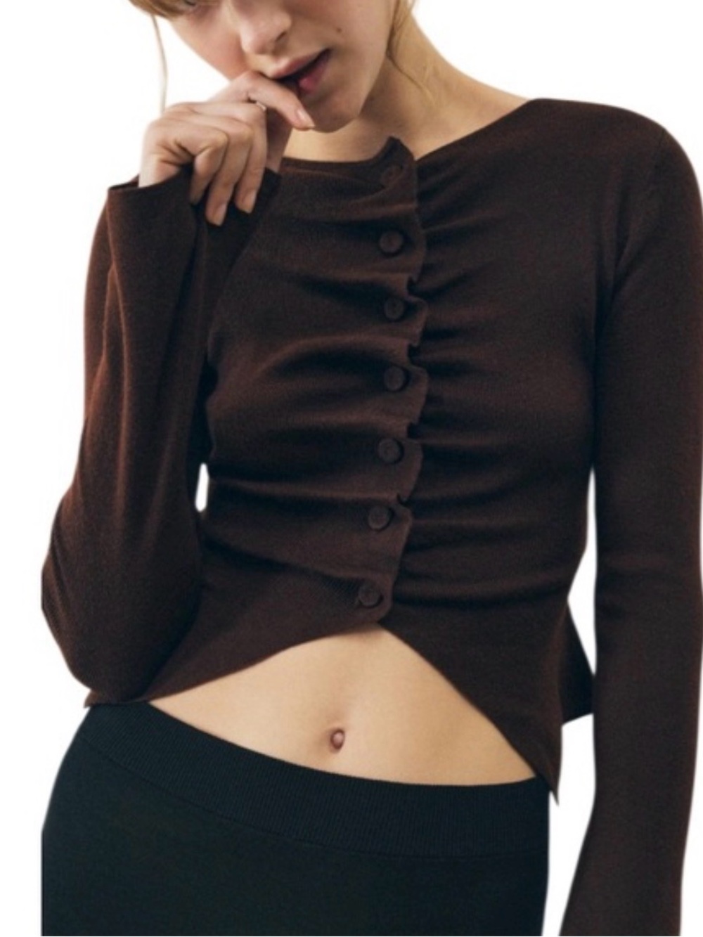 Zara brown knit cardigan